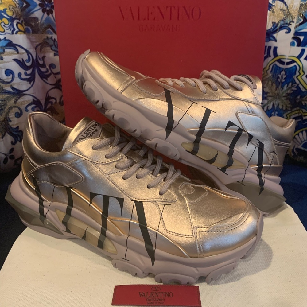 Valentino Garavani metallic copper sneakers